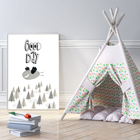 Children's poster Good day_2 40X50 cm + gold frame