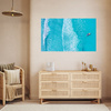 Canvas Print Blue Boat Waves Water Ocean 100x80 cm