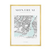Poster Montreal city map square 40X50 cm + gold frame