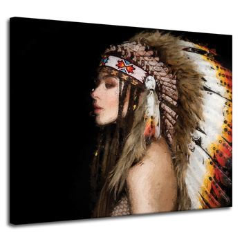 Canvas Print Indian Woman Art Painting 100x80 cm