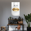 Canvas Print White Face Golden Lips Art 80x120 cm