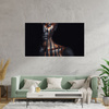 Canvas Print Black Woman Brown Stripes Art 100x80 cm