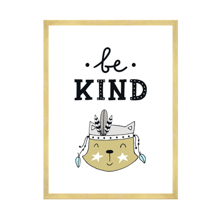 Children's be kind poster 40X50 cm + gold frame