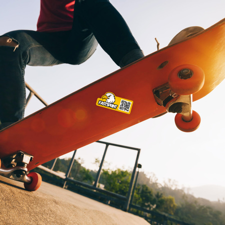 STICKERS with LOGO QR code printed Waterproof Text Photo 64x127 mm