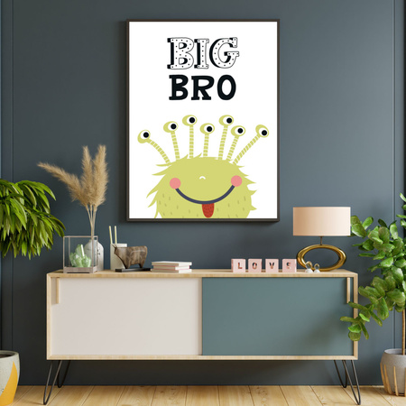 Children's Big Bro poster 40X50 cm + gold frame