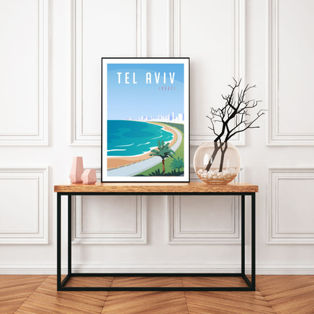 Tel Aviv City poster 40X50 cm + gold frame