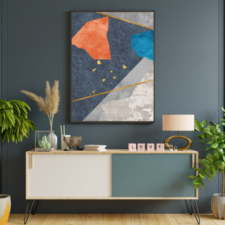 Poster Abstract_4 24X30 cm + gray stone frame