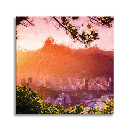 Canvas Print Old Photography City Sunset 60X60 cm