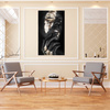 Canvas Print Black Woman Face Gold Elements 80x100 cm