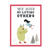 Children's poster We rise by lifting others 40X50 cm + amaranth frame