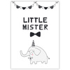 Little mister Birthday Poster 50X70 cm + gray stone frame