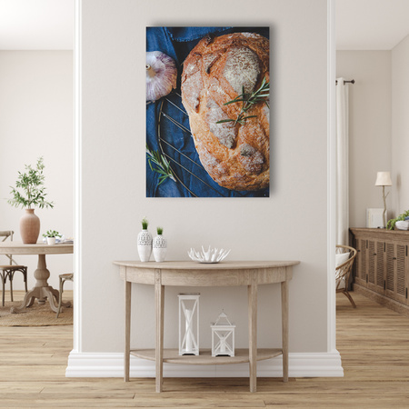 Canvas Print Bread Garlic Breakfast Rosemary Vintage 80x120
