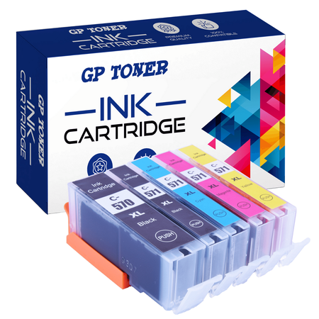 Set of 5x Replacement Ink for Canon Pixma MG5752 7750 TS5051 5055 GP-C570XL CMYK