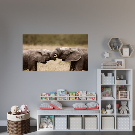 Canvas Print Elephant Meeting Africa Nature 100x80 cm