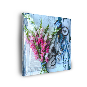 Canvas Print Botany Snapdragons Bouquet 40x40 cm