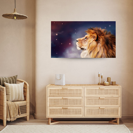 Canvas Print Lion Face Among Stars 100x80 cm