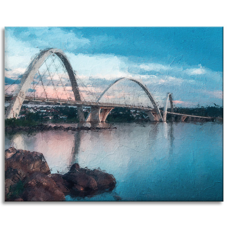 Canvas Print Juscelino Kubitschek Bridge Brazil 100x80 cm