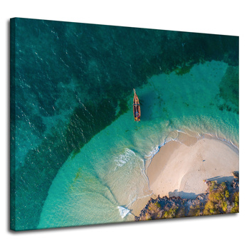 Canvas Print Water Beach Nature Boat Warmth 100x80 cm