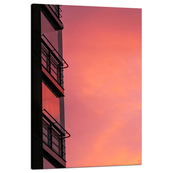 Canvas Print Pink Sky Sunset Building 80x120