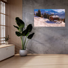 Canvas Print Cottage in the Snowy Mountains Winter 100x80 cm