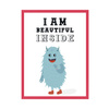Children's poster I am beautiful inside 24X30 cm + amaranth frame