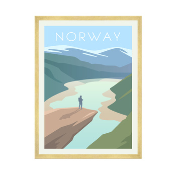 Poster Country of Norway 40X50 cm + gold frame