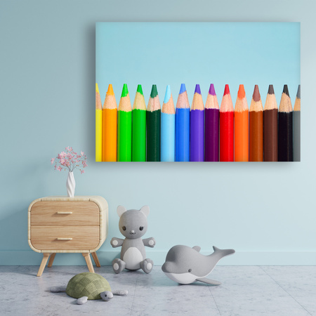 Canvas Print Rainbow Crayons 90x60