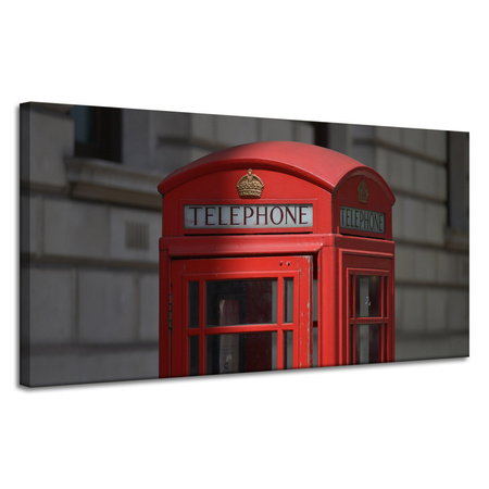 Canvas Print Architecture Telephone Booth London 120X60 cm