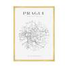 Poster Map of Prague city circle 40X50 cm + gold frame