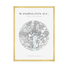 Poster Map of Washington city circle 40X50 cm + gold frame