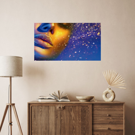 Canvas Print Golden Woman Face Modern Art 100x80 cm