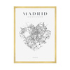 Poster Madrid city map heart 40X50 cm + gold frame