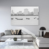 Canvas Print Architecture Boats against the background of the city 40x30 cm