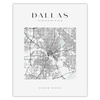 Poster Dallas city map square 40X50 cm + gold frame