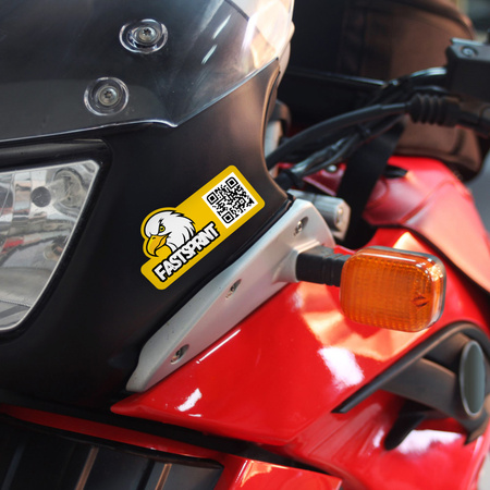 STICKERS with LOGO QR code printed Waterproof Text Photo 76x150 mm