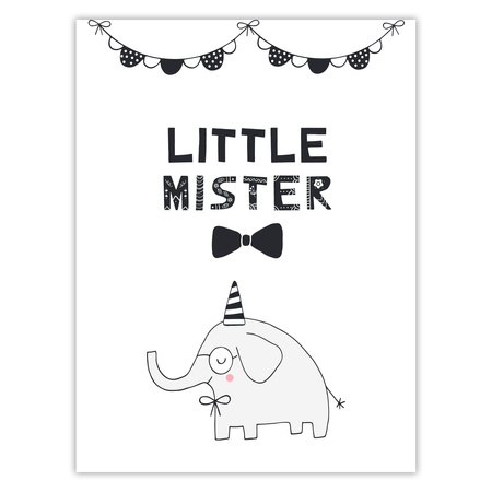 Little mister Birthday Poster 30X40 cm + red frame