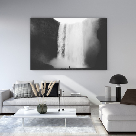 Canvas Print Black and White Waterfall 40x30 cm