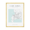 Poster Map of Cape Town square 40X50 cm + gold frame