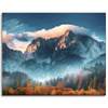 Canvas Print Mountains Sky Forest Nature 100x80 cm