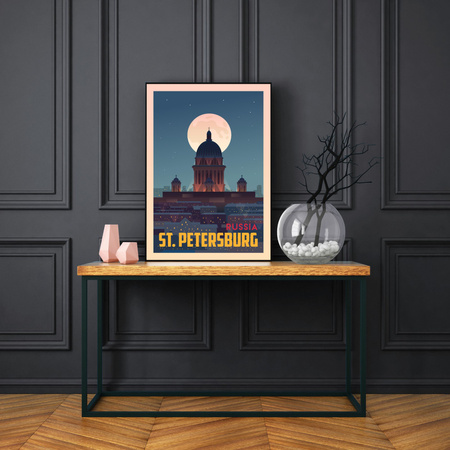 Poster of the City of St. Petersburg 40X50 cm + gold frame