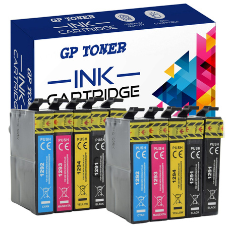 Set of 10x Replacement ink for Epson Stylus Office BX 305 925 T1295 GP-E1296CMYKK x2