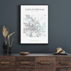 Poster Amsterdam city map square 40X50 cm + gold frame