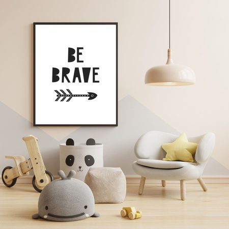 Children's poster Be brave 40X50 cm + gold frame