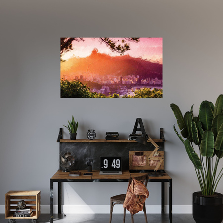 Canvas Print Old Photography City Sunset 100x80 cm