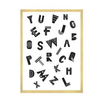Poster Children's Alphabet_2 40X50 cm + gold frame