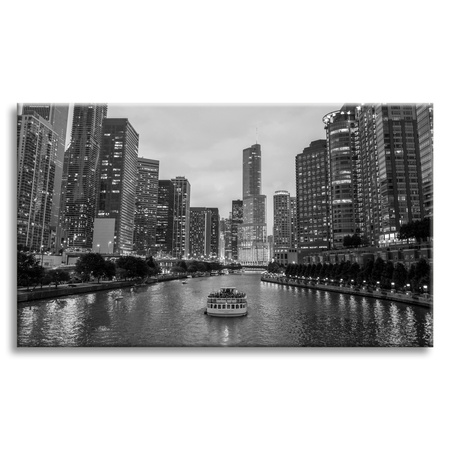 Canvas Print Chicago Architecture Black and White 120X60 cm