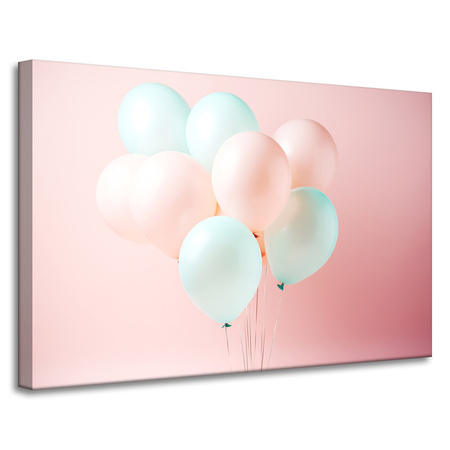 Canvas Print Balloons Pink Blue 90x60