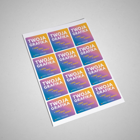 STICKERS with LOGO Square with print Waterproof Text Photo 60x60 mm