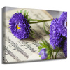 Canvas Print Music Purple Flowers on Score 40x30 cm