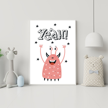Poster Baby Yeah! 40X50 cm + gold frame